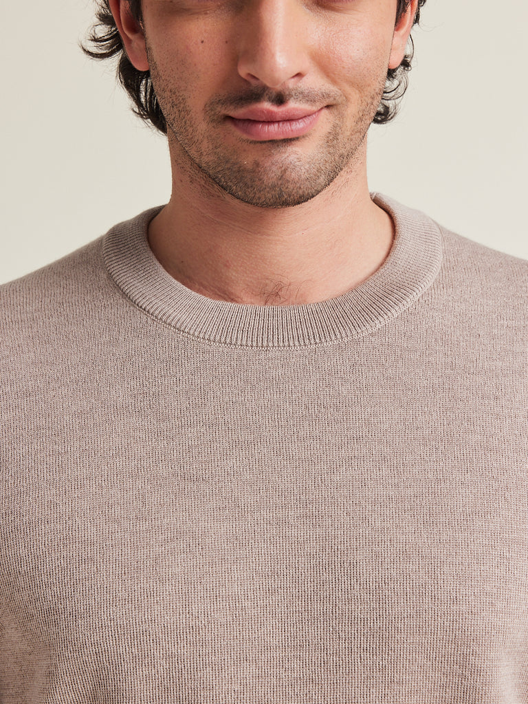 Wolk - Merino Wool Sweater for Men in Taupe color