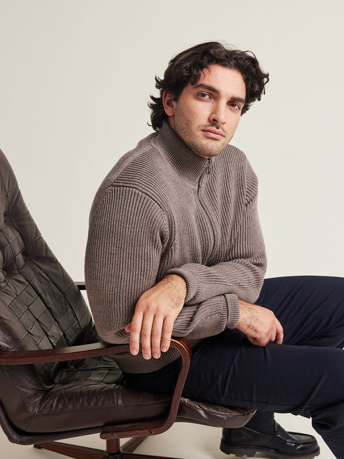 Viggo merino full zip sweater