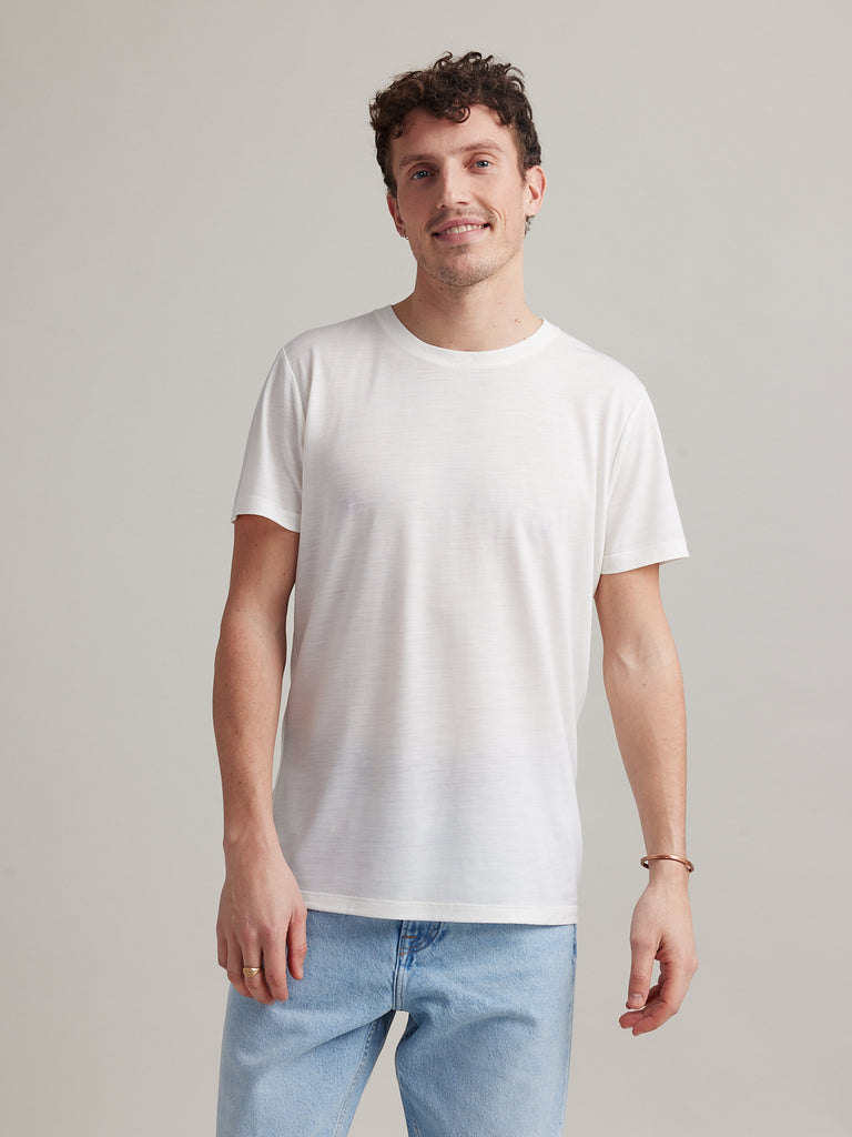 Merino Wool Undershirt for men in White Designed for Durability