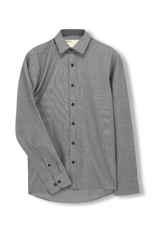wolk merino wool shirt in grey ottoman with long sleeves