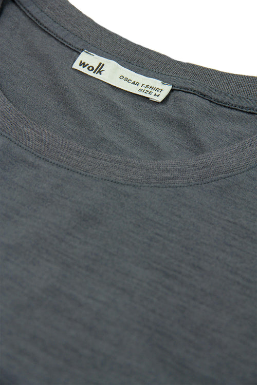 Wolk Climaforce merino wool t-shirt with rib knit crew collar