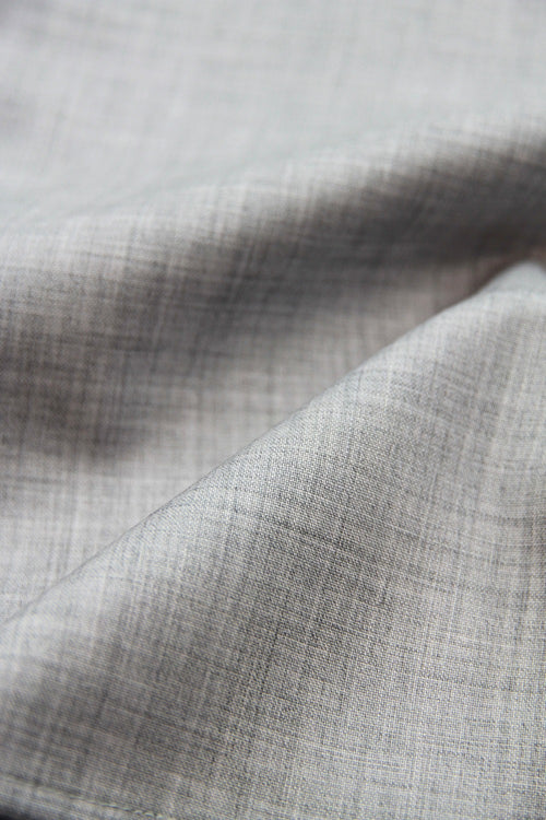 grey melange merino wool woven fabric