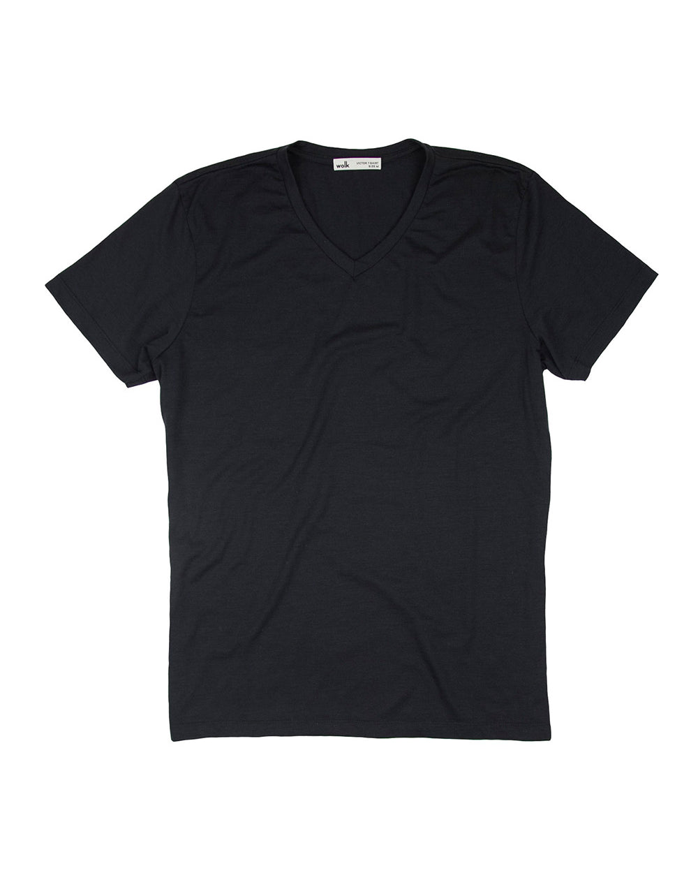 Wolk-Climaforce Merino T-shirt-black V-neck for men