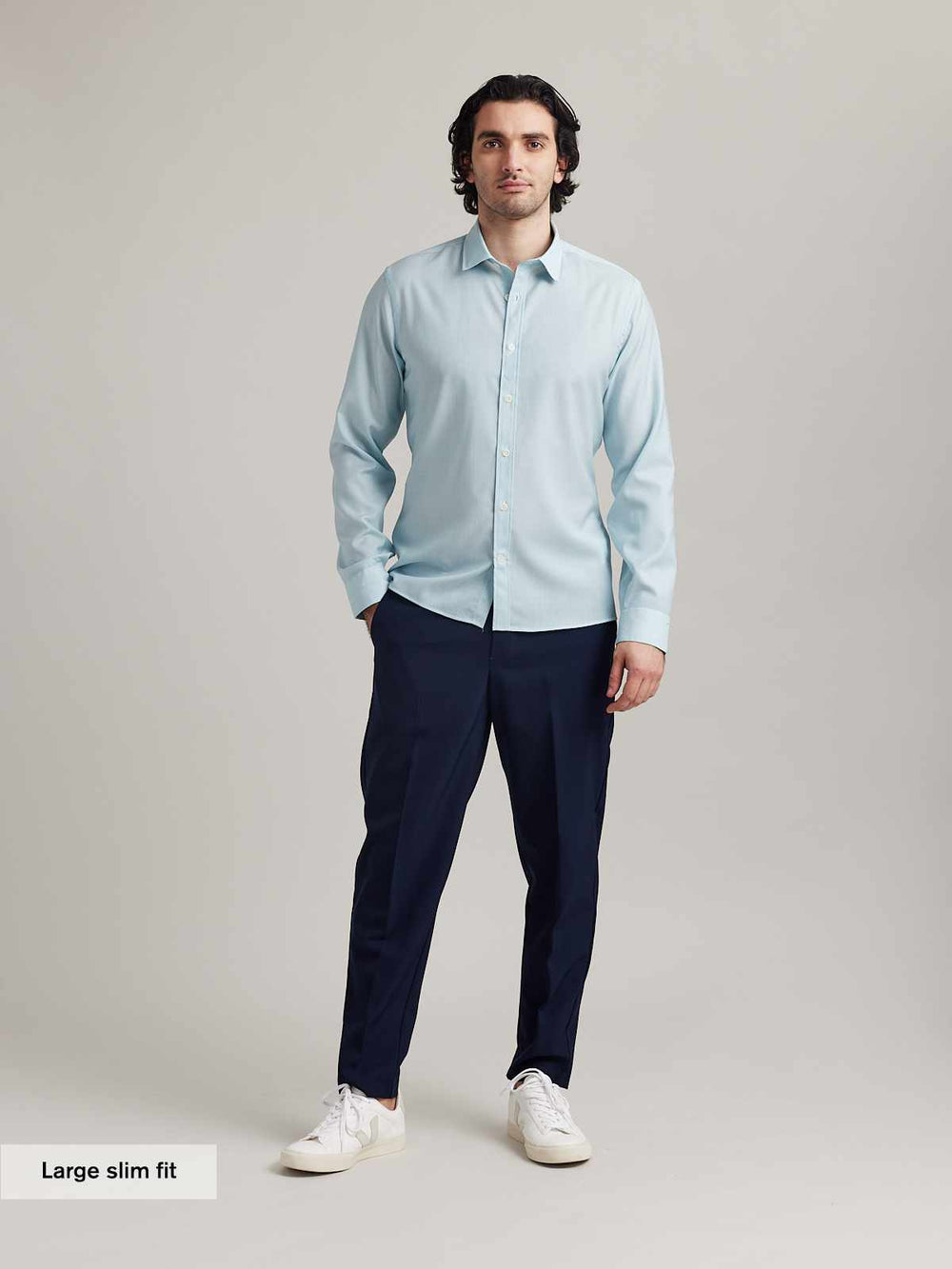 Alex Merino Shirt for Men in aqua blue stripe – Wolk