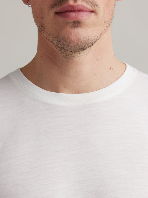Oscar merino wool T-shirt of Wolk in white with crew neck