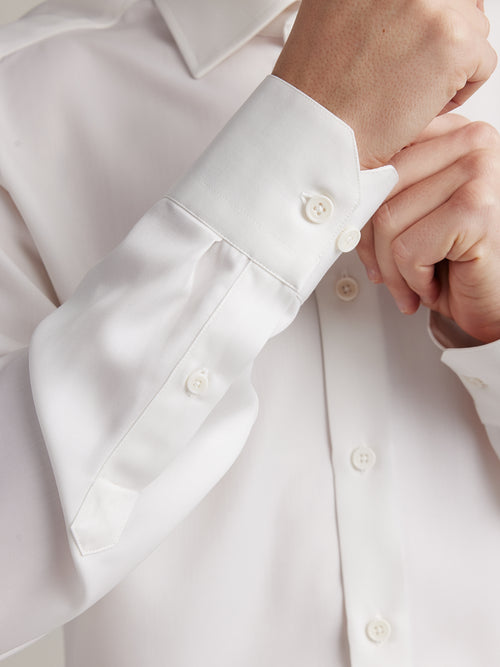 cuffs on white merino shirt