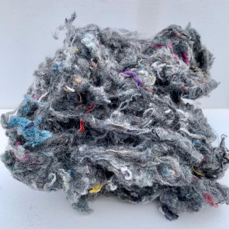 Pile of gray and white wool fibre background