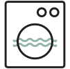 Icon of a washing machine with water level indicator from Wolk