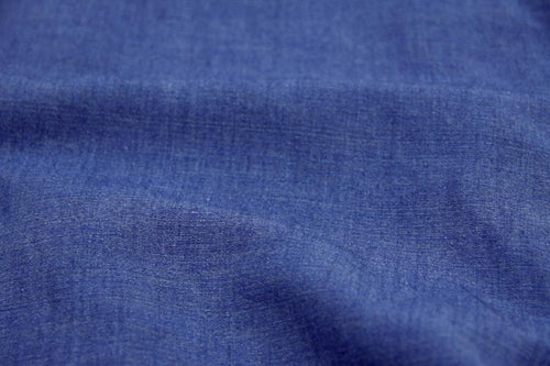 European linen in blue indigo color woven in Italy