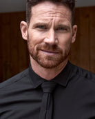 Formal black merino wool shirt 